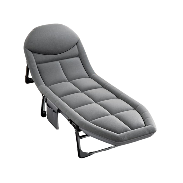 Folding Deck Chair with Mattress, 5-Position Adjustable Folding Bed