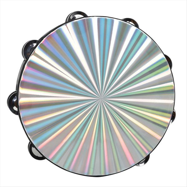 Laser 10 Inch Hand-Cranked Tambourine Double Row Tambourine