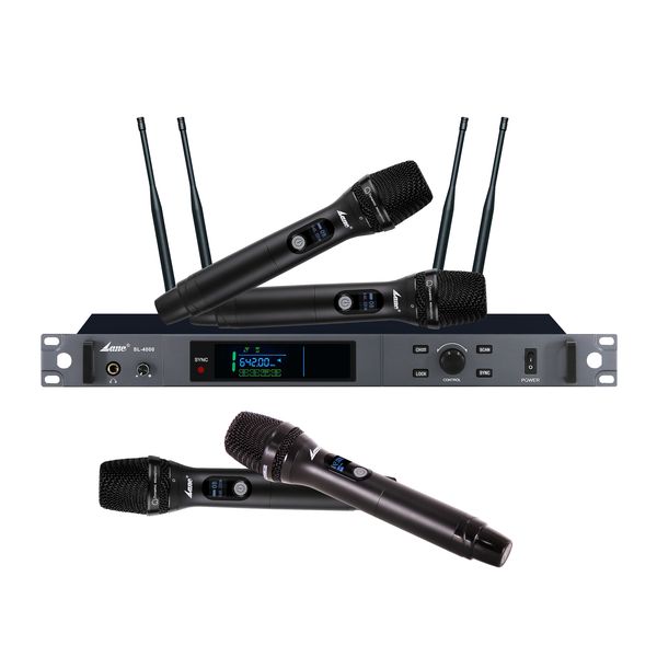 Lane SL-4000 (4 Channel) - 4 Piece Wireless Handheld Microphone System