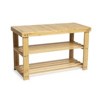 3 Tier Bamboo Shoe Bench Storage Shelf