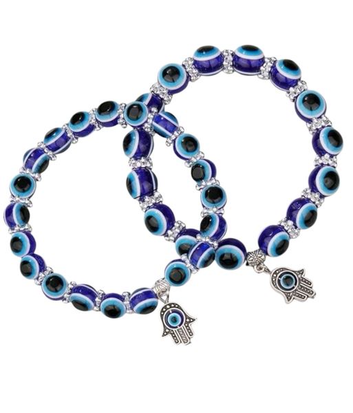 Evil Eye Braclet with Hamsa Hand x 2