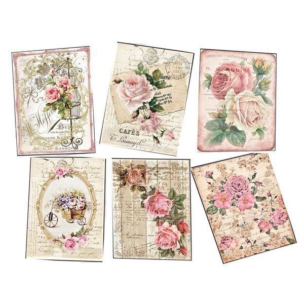 Decoupage Tear Resistant Transfers - Pink Roses A5