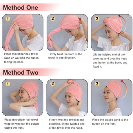 Microfiber Hair Drying Towel Wrap for Women in Pink | Buy Online in South  Africa 