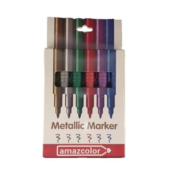 Set Of 6 Metallic Art Paint Marker