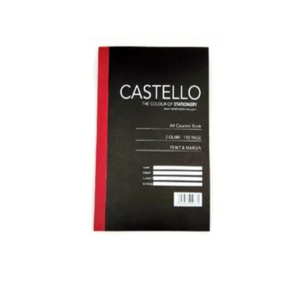 Pack of 10 Castello A4 Counter Books 1 Quire 96 Page Feint &amp; Margin