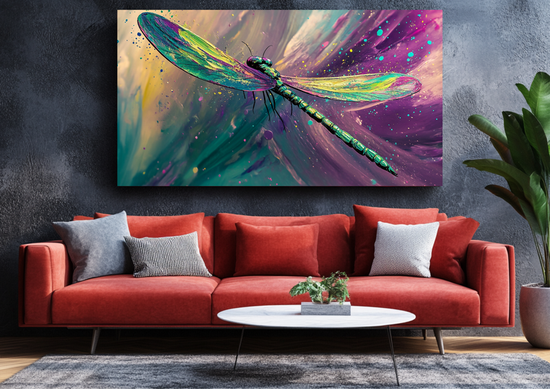 Canvas Wall Art - Abstract Brushstrokes Dragonfly - BX0303