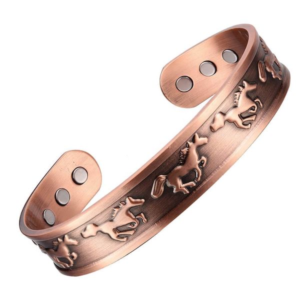 Copper Magnetic Bracelet for Men Adjustable Bangle Jewelry Gift