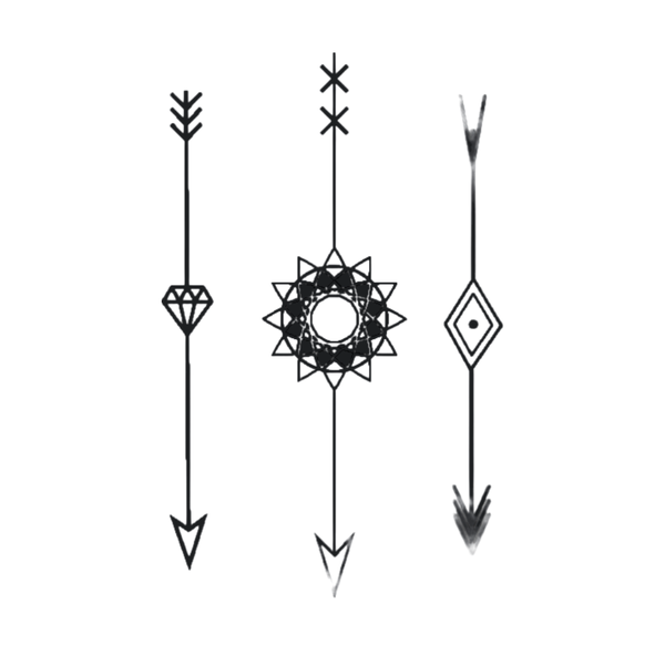 th-INK Semi-Permanent Tattoo kit - Geometric Arrows - 80x110mm