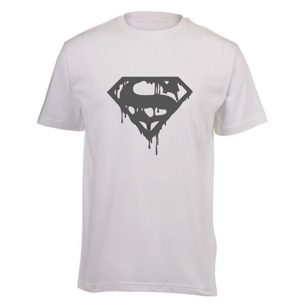Kids White Short Sleeve T-shirt - Superman Drip