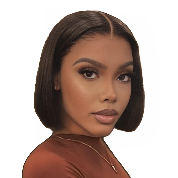 8 Inch 5x5 Super Double Drawn Wig Brazilian Glueless Bone Straight Wig