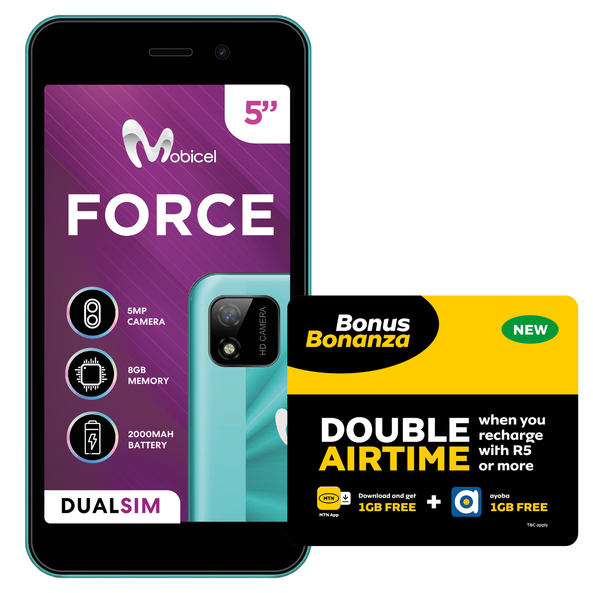 Mobicel Force 8GB LTE Dual Sim - Green(NL)