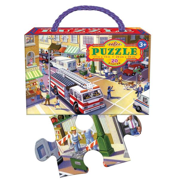eeBoo Children's Puzzle - Fire Truck: 20 Pieces