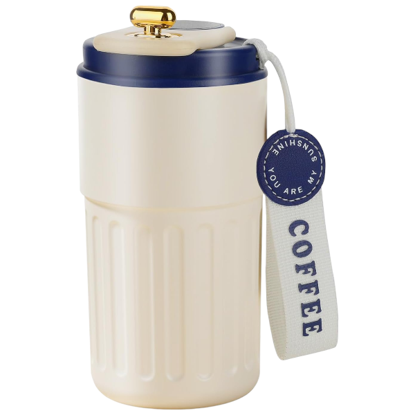 Stainless-Steel Temperature Display Insulated Mug - Beige
