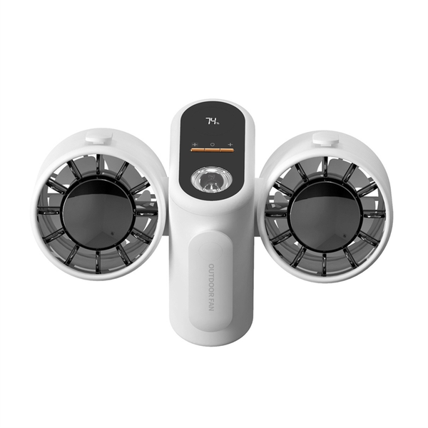 Turbo Jet Fan Double-Headed Waist-Mounted Fan Power Bank White