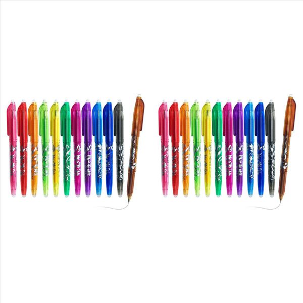 24 Pcs Heat Erase Pens For Fabric 0 5Mm Fine Point Rolling Ball Pen