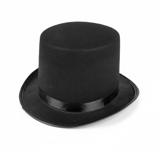 Crazy Party Classic Black Felt Top Hat for Dress Up Events