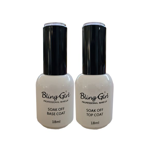UV LED Gel Polish Soak Off Top Coat / Base Coat Set