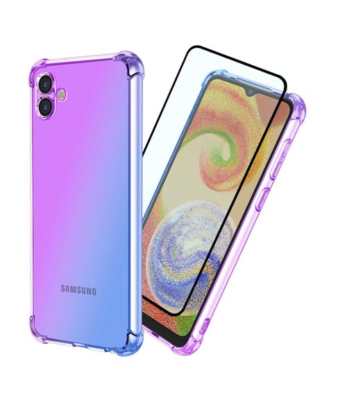 TPU Clear Pouch and Tempered Glass Protector For Samsung Galaxy A54