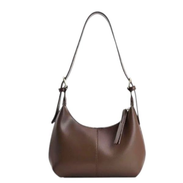 Elegant PU Leather Shoulder Bag - Brown