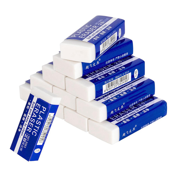 12 Pcs White Erasers for School, Art Erasers for Kids Drawing Bulk