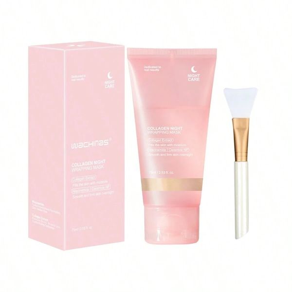 Collagen Overnight Wrapping Peel Off Mask with Brush