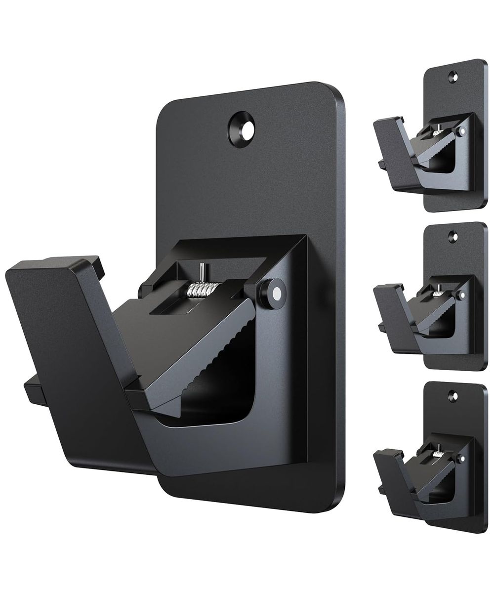 4 Pieces Adhesive No Drill Curtain Rod Brackets Heavy Duty 30LB Holders