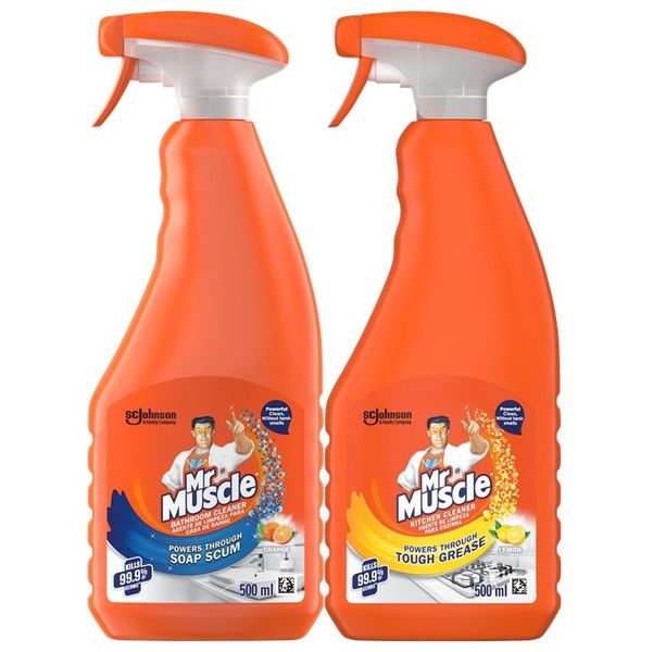 Mr. Muscle Bathroom + Kitchen (Trigger) Original Banded Pack 500ml