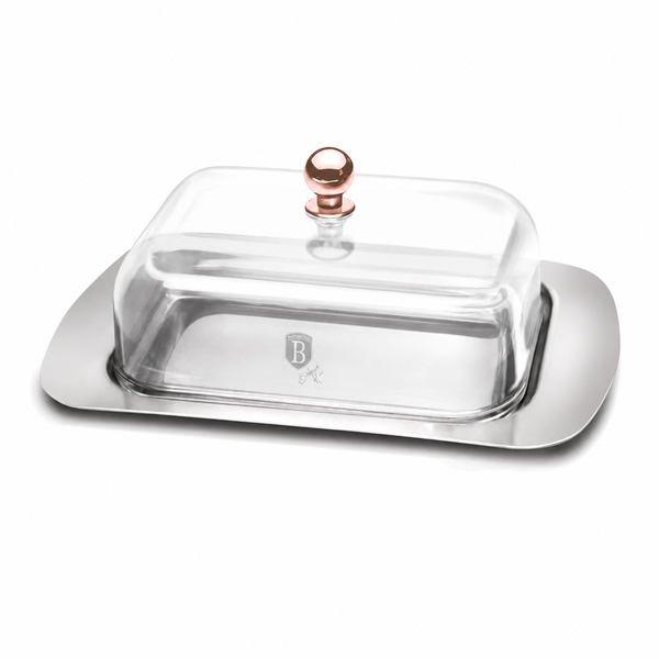 Berlinger Haus 18cm Butter Dish with Acrylic Lid - Stainless Steel