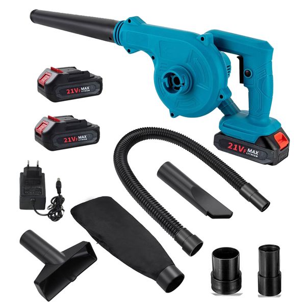 2-IN-1 Cordless Air &amp; Leaf Blower Kit- with 2 Batteries &amp; Charger &amp; Pipes