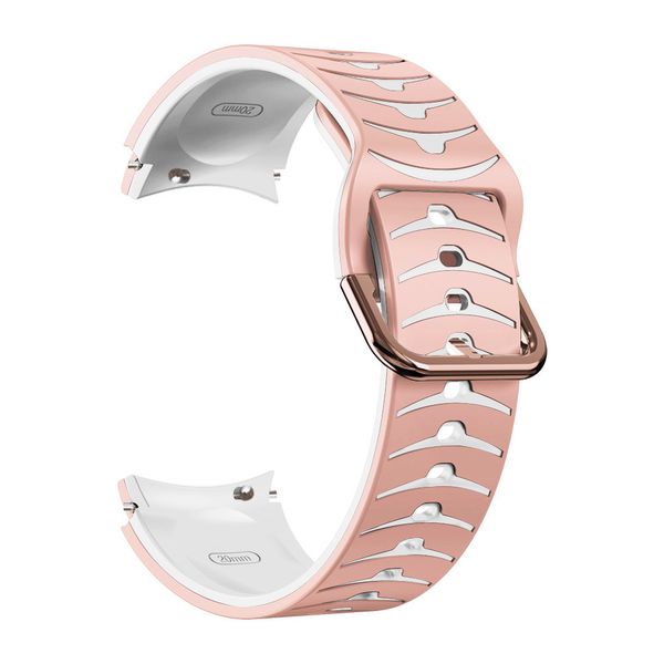 Arrow Pattern Strap Compatible with Samsung Galaxy Watch 4/5/6/7 - Pink/White