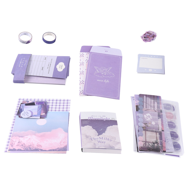 Aesthetic Scrapbook Kit(348Pcs) Junk Journal Kit With Stationery(B)