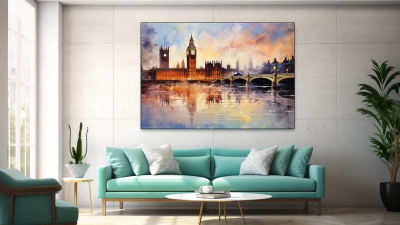 Canvas Wall Art - River Thames Reflections -JT0007