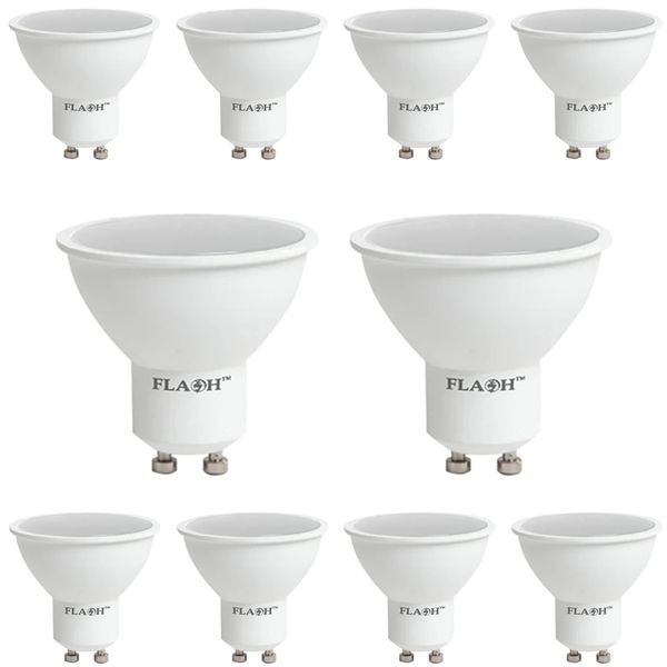 Flash GU10 220V 5W LED Down light Globe 6000k pack of 10 -EMS