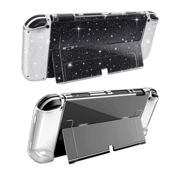 2PCS Compatible with Switch OLED Transparent Crystal Protective Soft Case