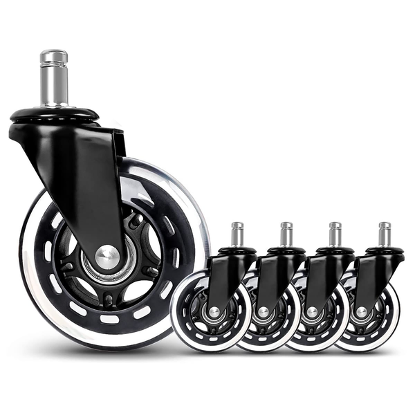 5Pcs Office Chair Castor Wheels PU 3 inch 60N For Office Floors