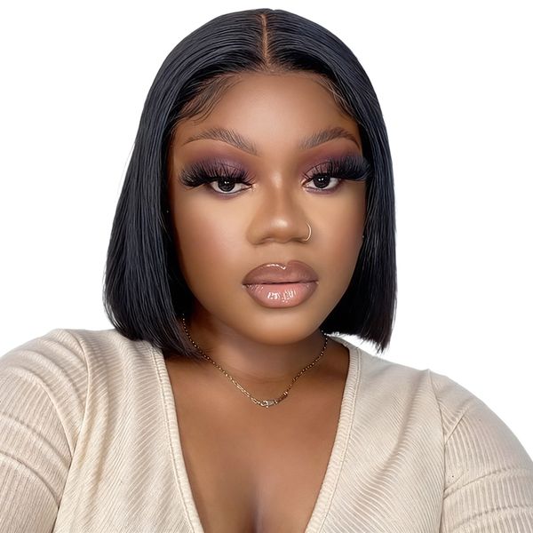 8inch Full Frontal Wig Ear to Ear Wig Golden Perfect