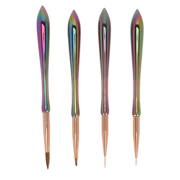 4 Pieces professional nail art brush set with liner brushes
