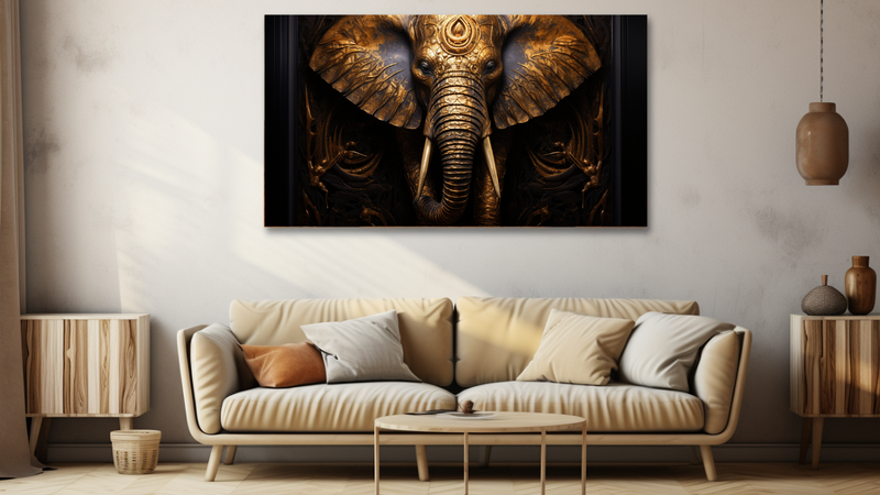 Canvas Wall Art - Gold Majesty Elephant - HD0116