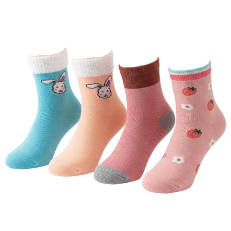 4 Pair Cotton Kids Winter Fashion Socks Unisex for Boy & Girls 3-7years old Image