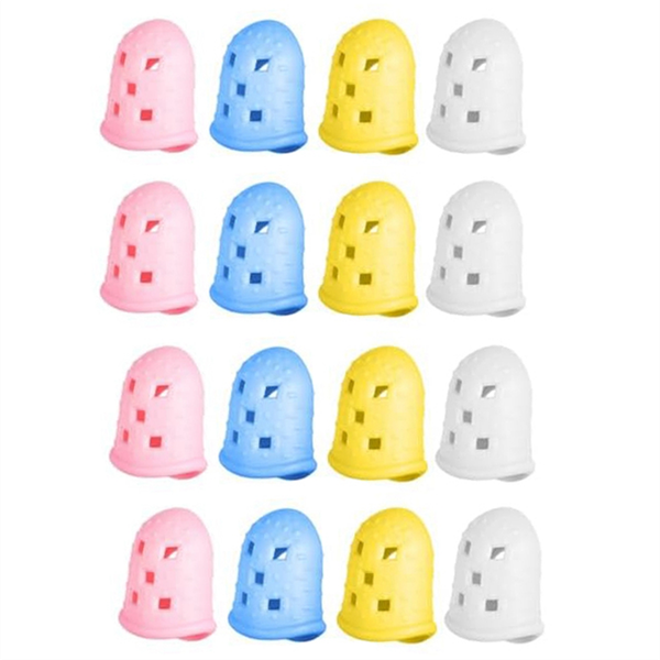 16 Pcs Fingers Protectors,Kalimba Autoharp Silicone Finger Sleeve