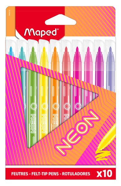 Maped Neon Felt Tip Pens 10's