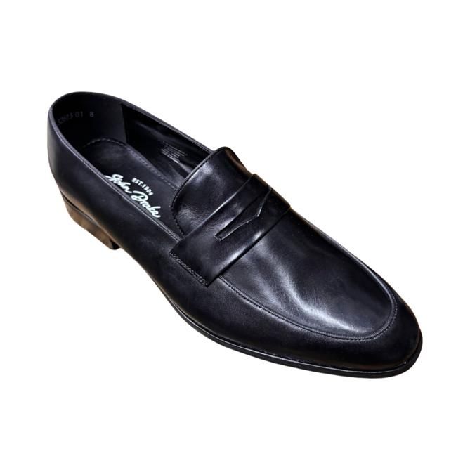 Men's Leather Shoes Black Color / Slip on Moccasin Style | Shop Today ...