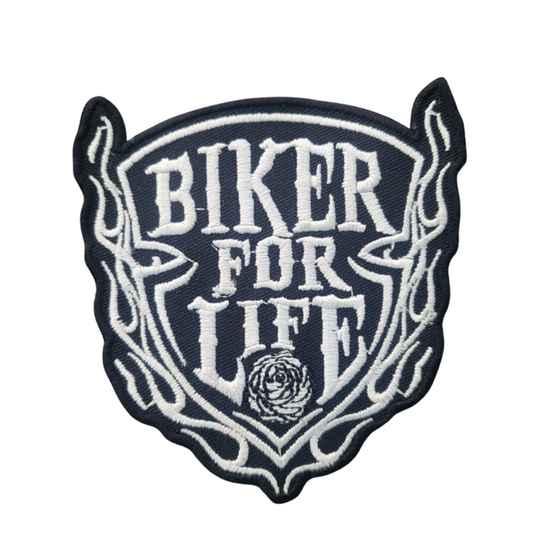 Motorcycle Waistcoat Patch With Biker For Life W image