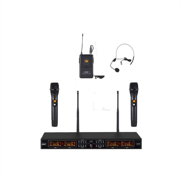 Lane LR-604B - 4-Channel UHF Wireless Set (2Hand + 1 Lapel + 1 Headset)