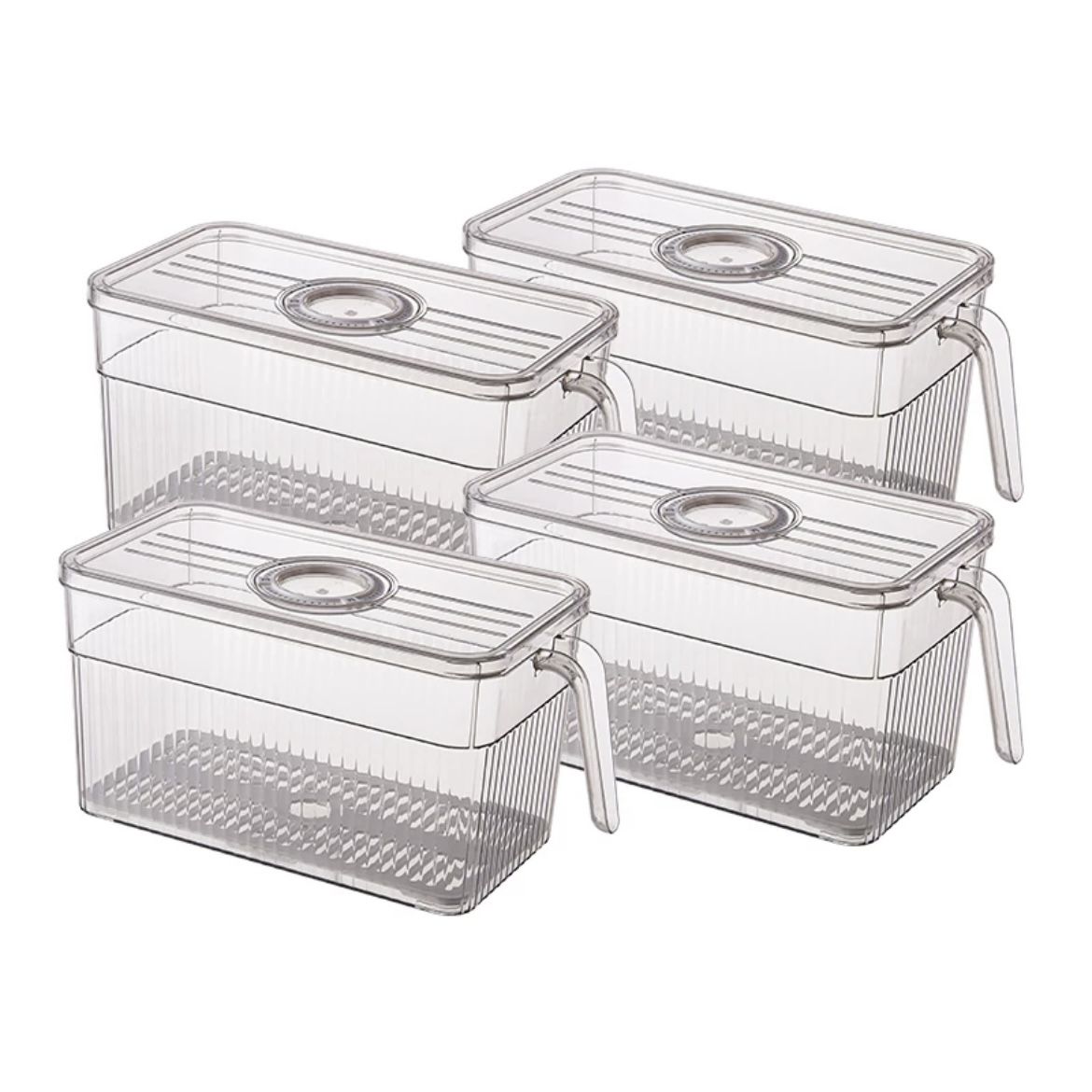 Refrigerator and Pantry Clear Storage Bins with Handles Set of 4 Shop Today. Get it Tomorrow
