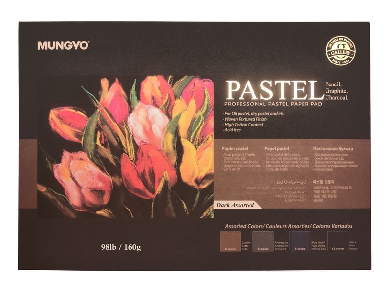 Mungyo Professional Pastel Pad A3 - Dark Colours - 20 Sheets 160gsm