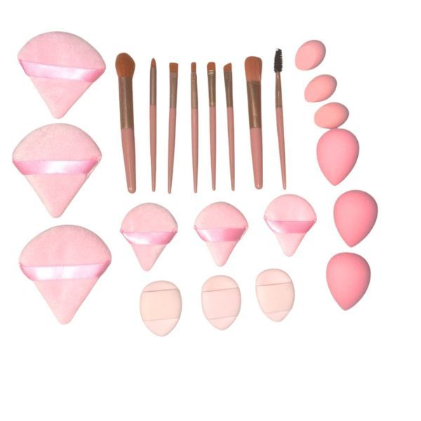 23 Piece Mini Makeup Sponge &amp; Makeup Brush Set - Compact Beauty Tool Kit