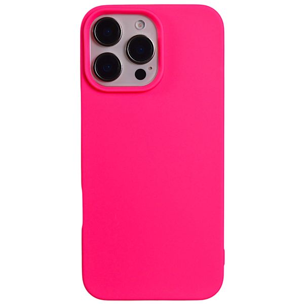 Solid Phone Case with Camera Protection Compatible with Iphone 16 Pro Max - Neon Pink