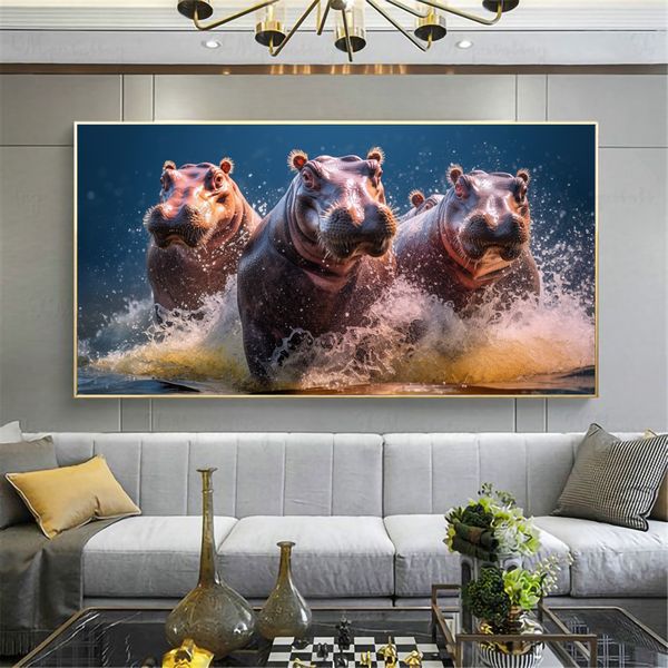 Canvas Wall Artwork - Hippo Ballet - 0618