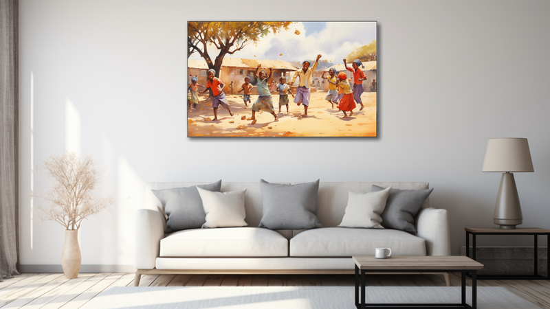 Canvas Wall Art - Children's Laughter in the Village - MT0277
